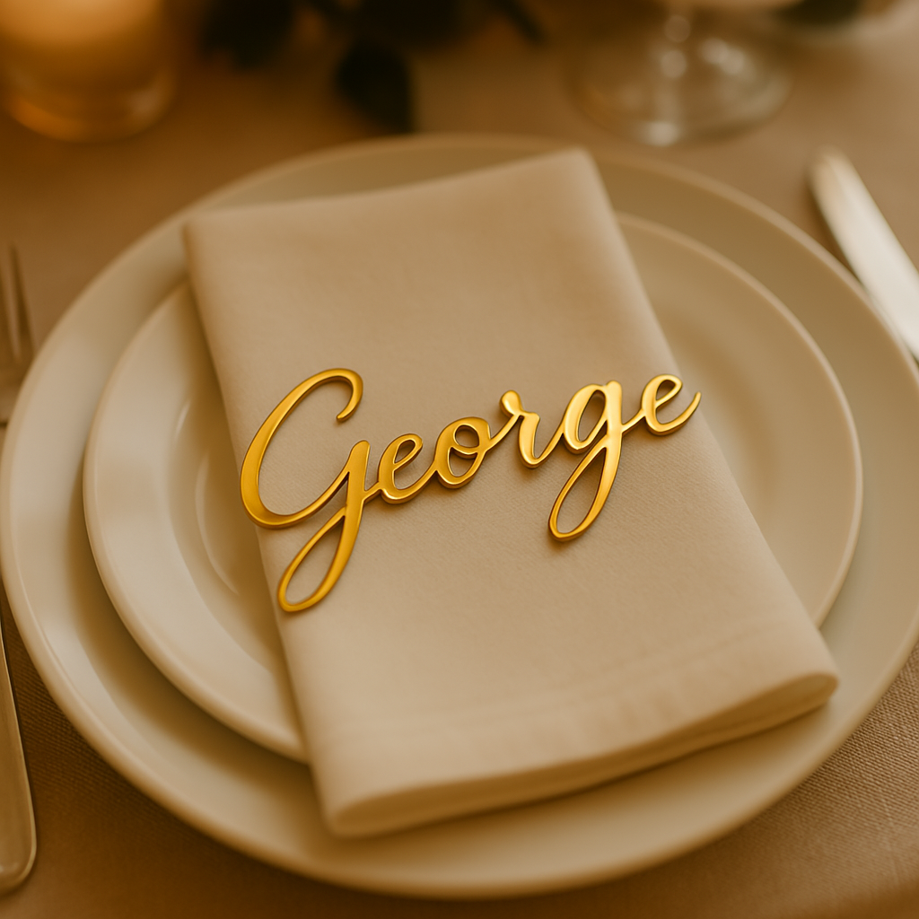 Script name place cards 