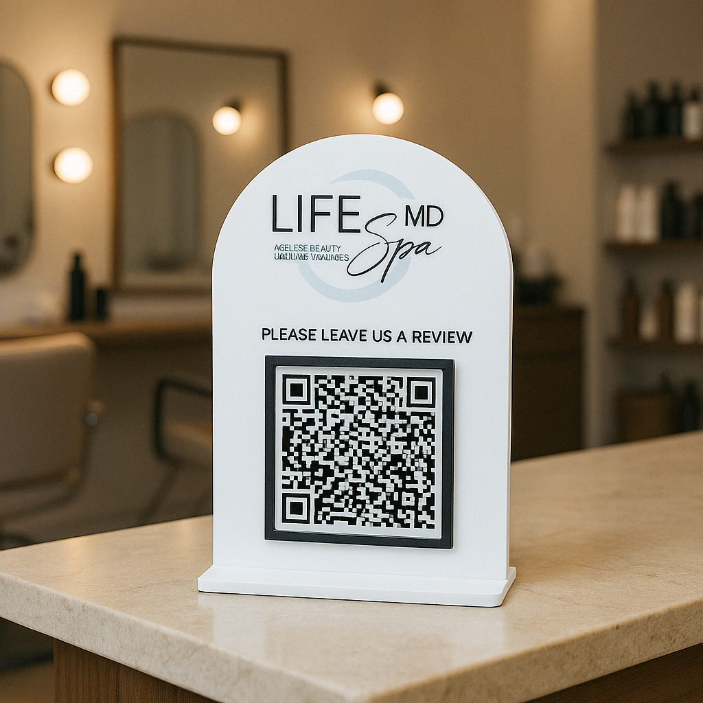 Custom QR code stands 