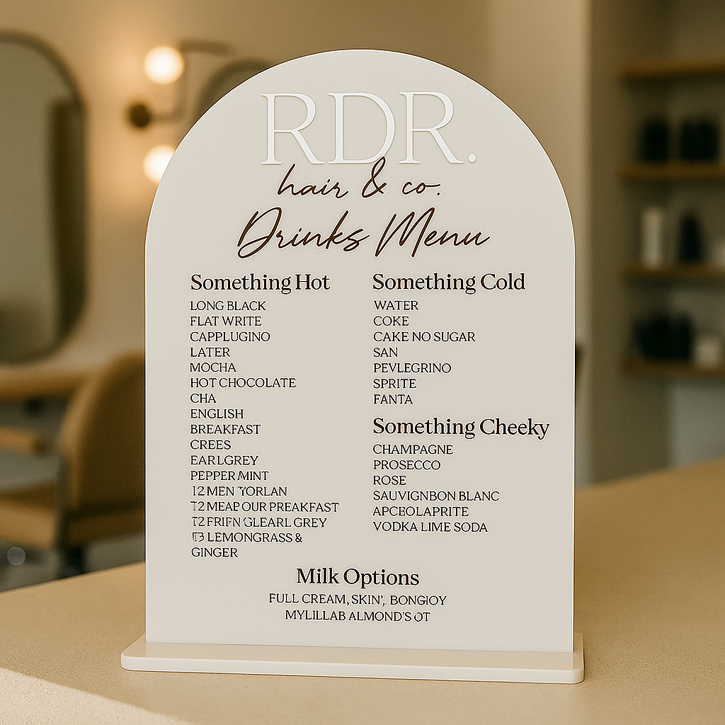 Custom drink menu 