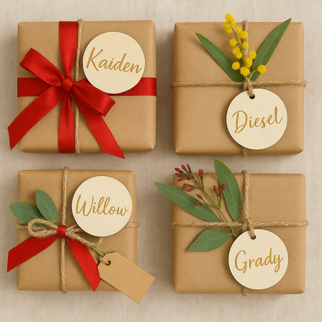 Christmas name tag set 