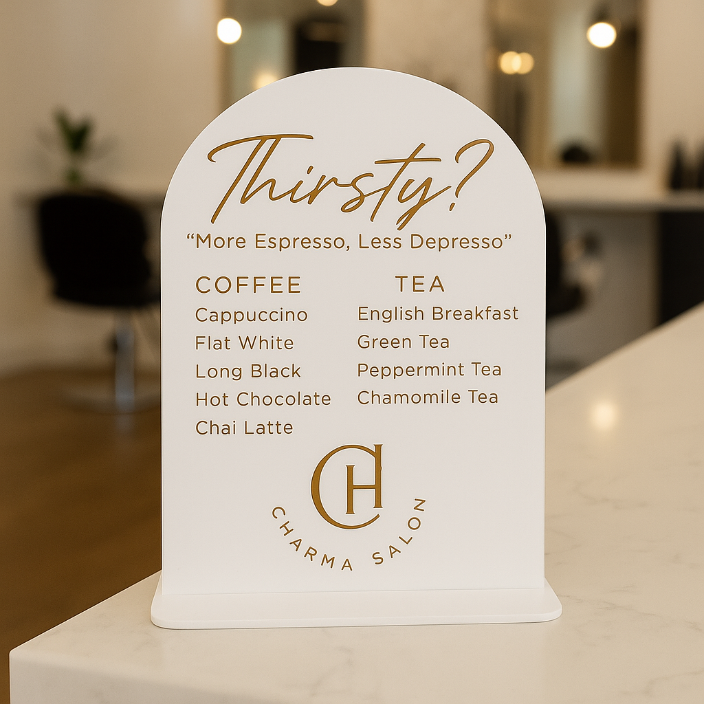 Drink/product menu