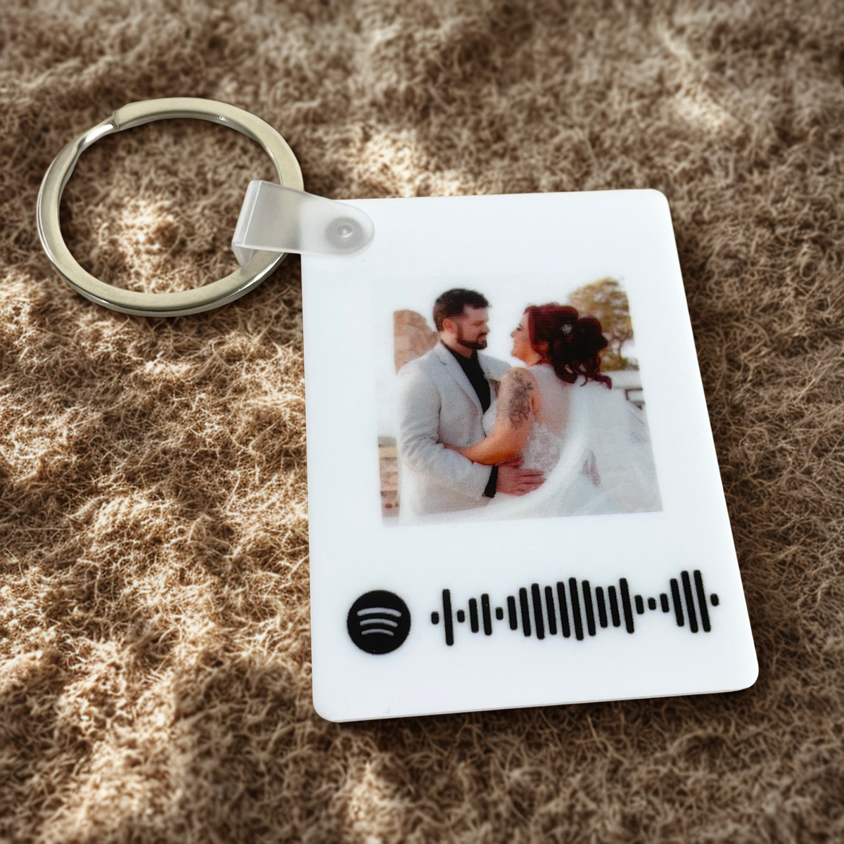 Personalised Spotify Code Photo Keychain | Custom Photo Gift
