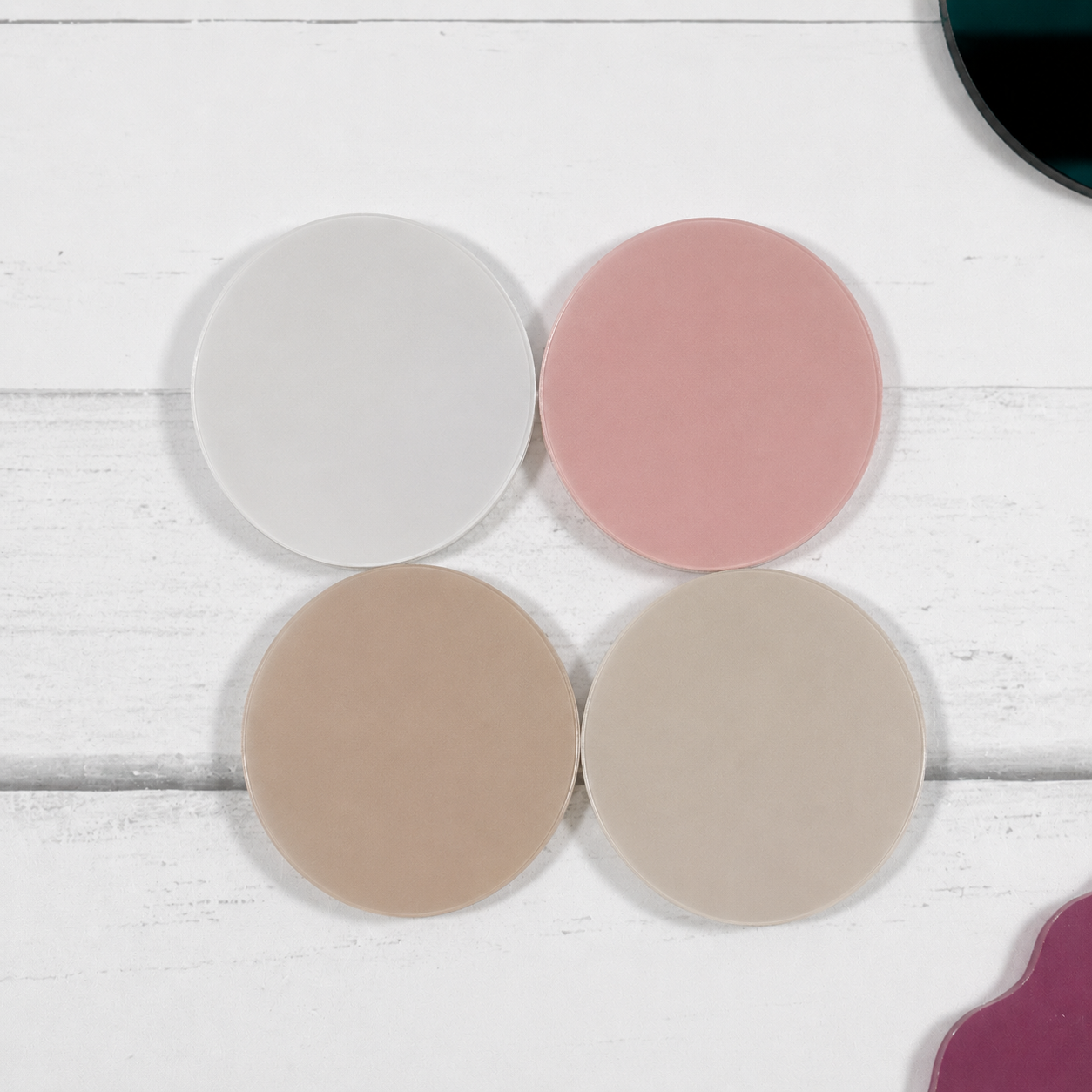 Frosted coloured round blanks 