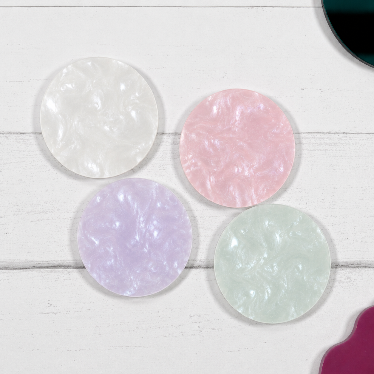 Pearl colour round blanks 