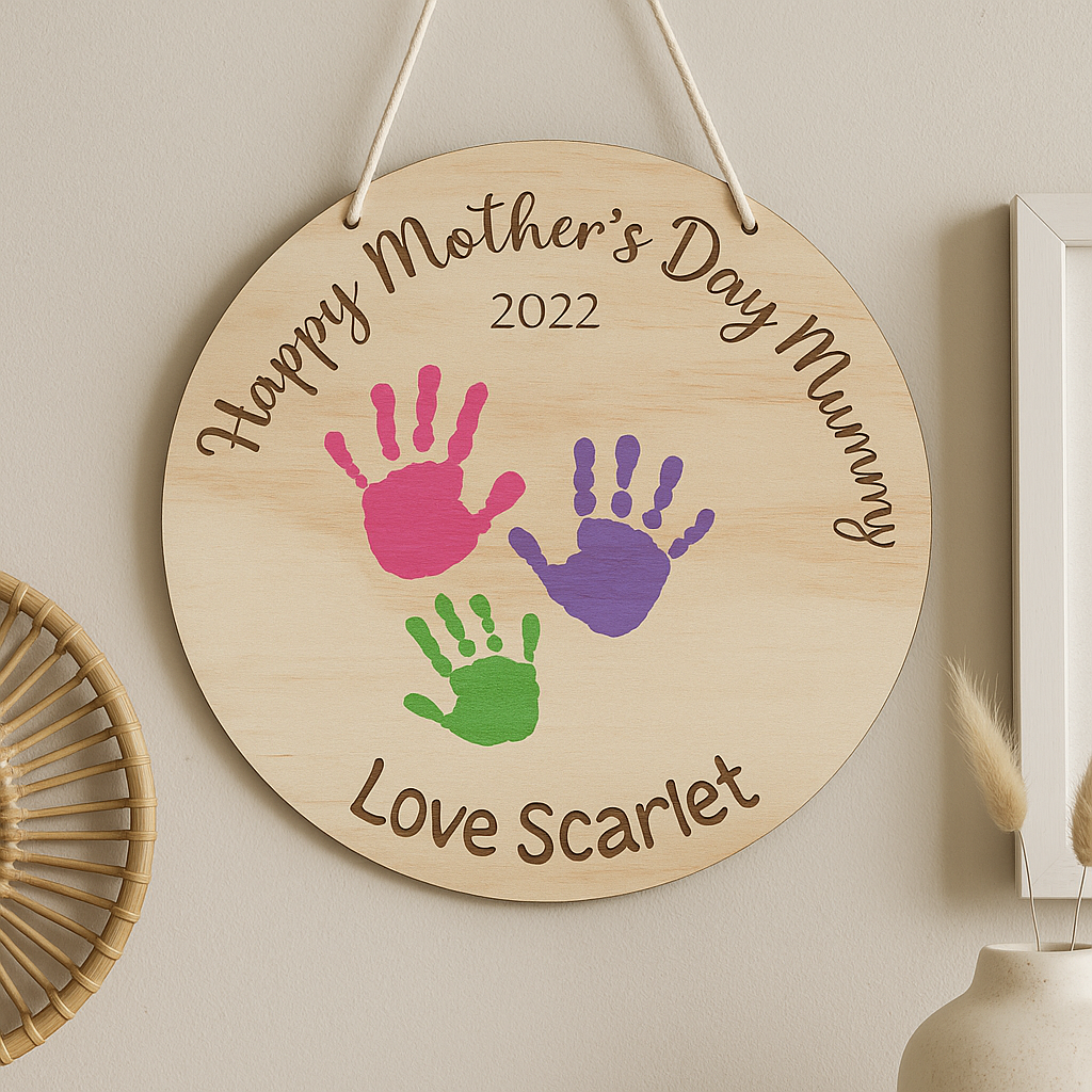 Hand print Mother’s Day sign 