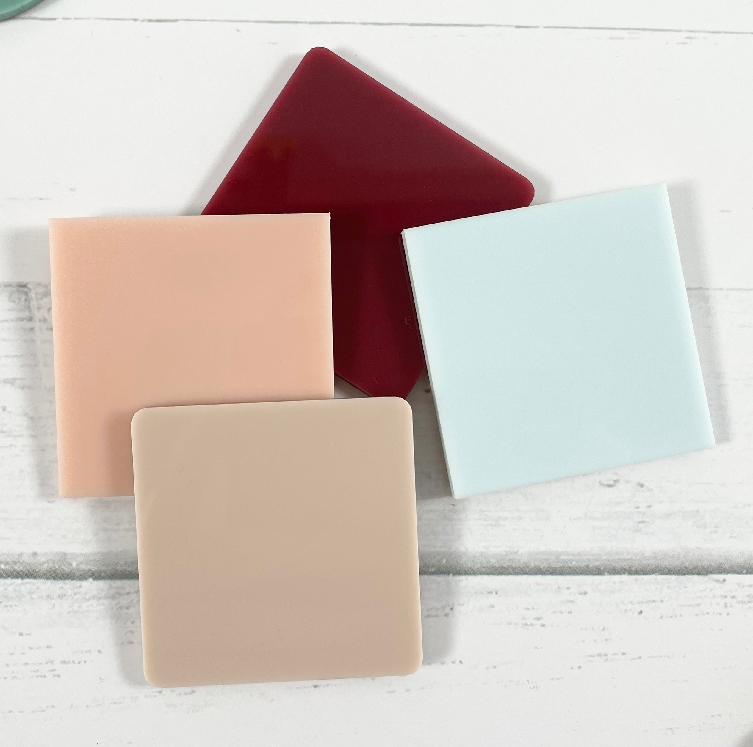 Coloured square acrylic blanks 