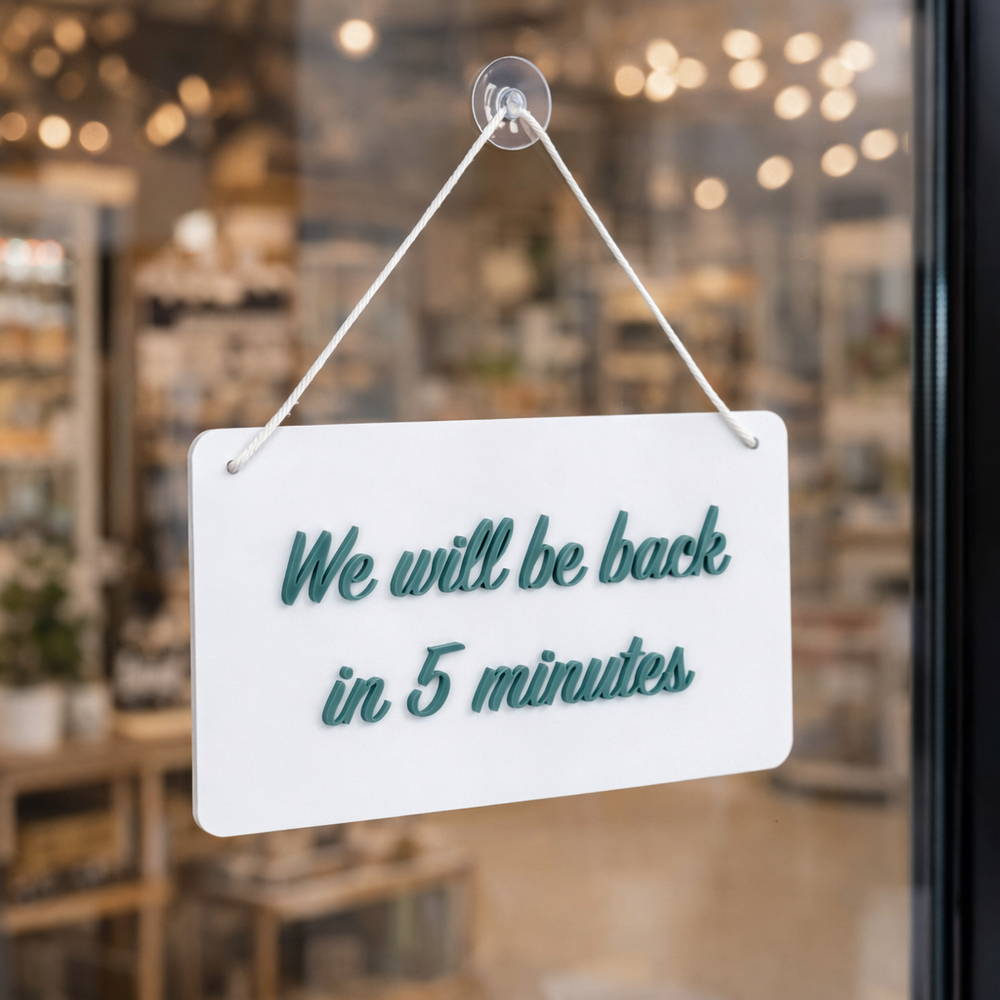 Return Time. Sign Return Time Sign | Custom Business Door Sign Australia
