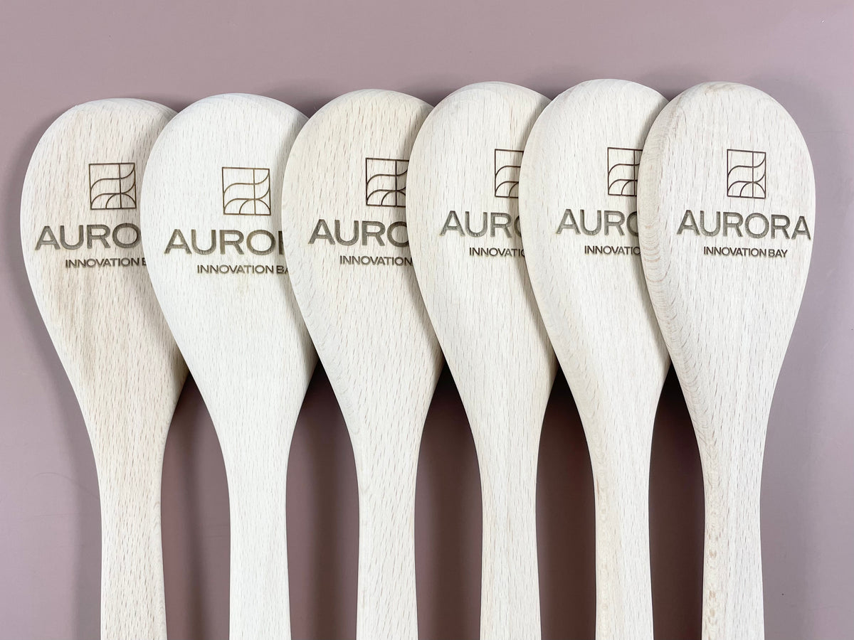 branded wooden spoon