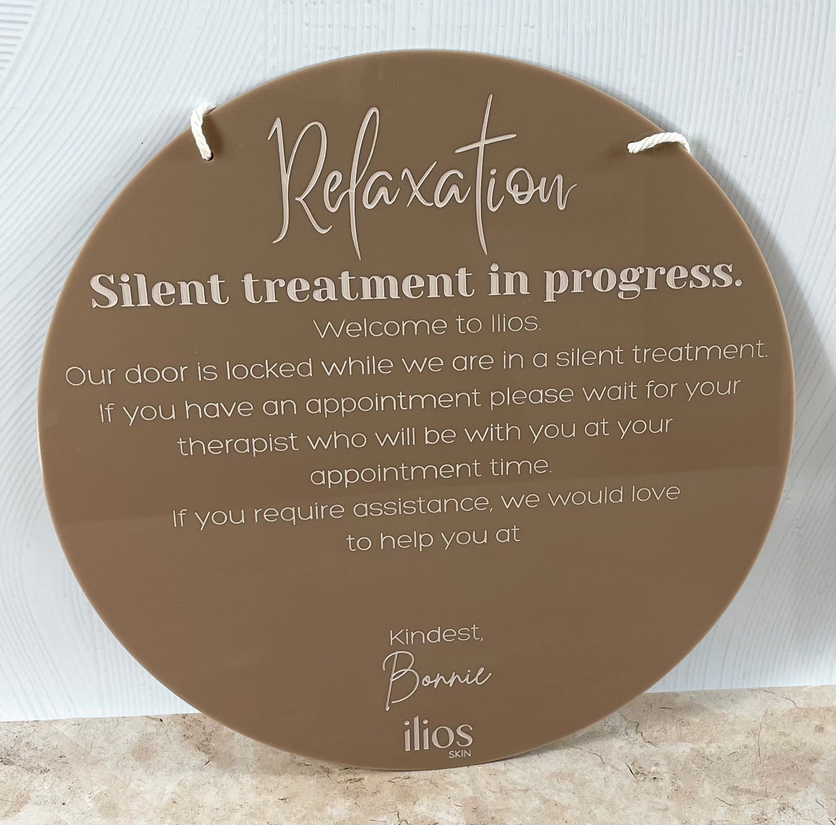 treatment in progress sign 