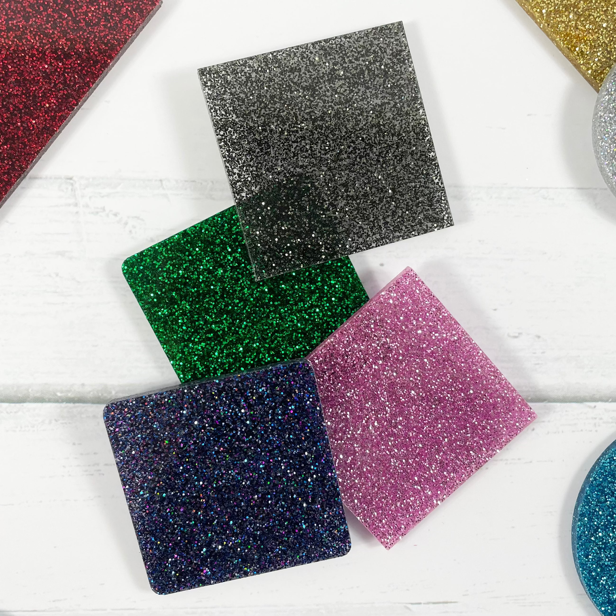 square glitter acrylic blanks