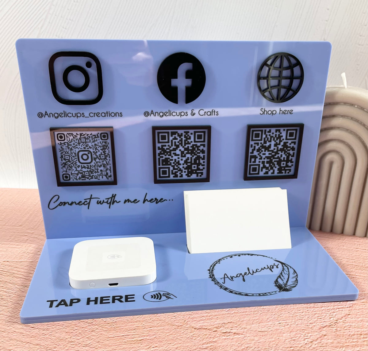 business stand with qr codes