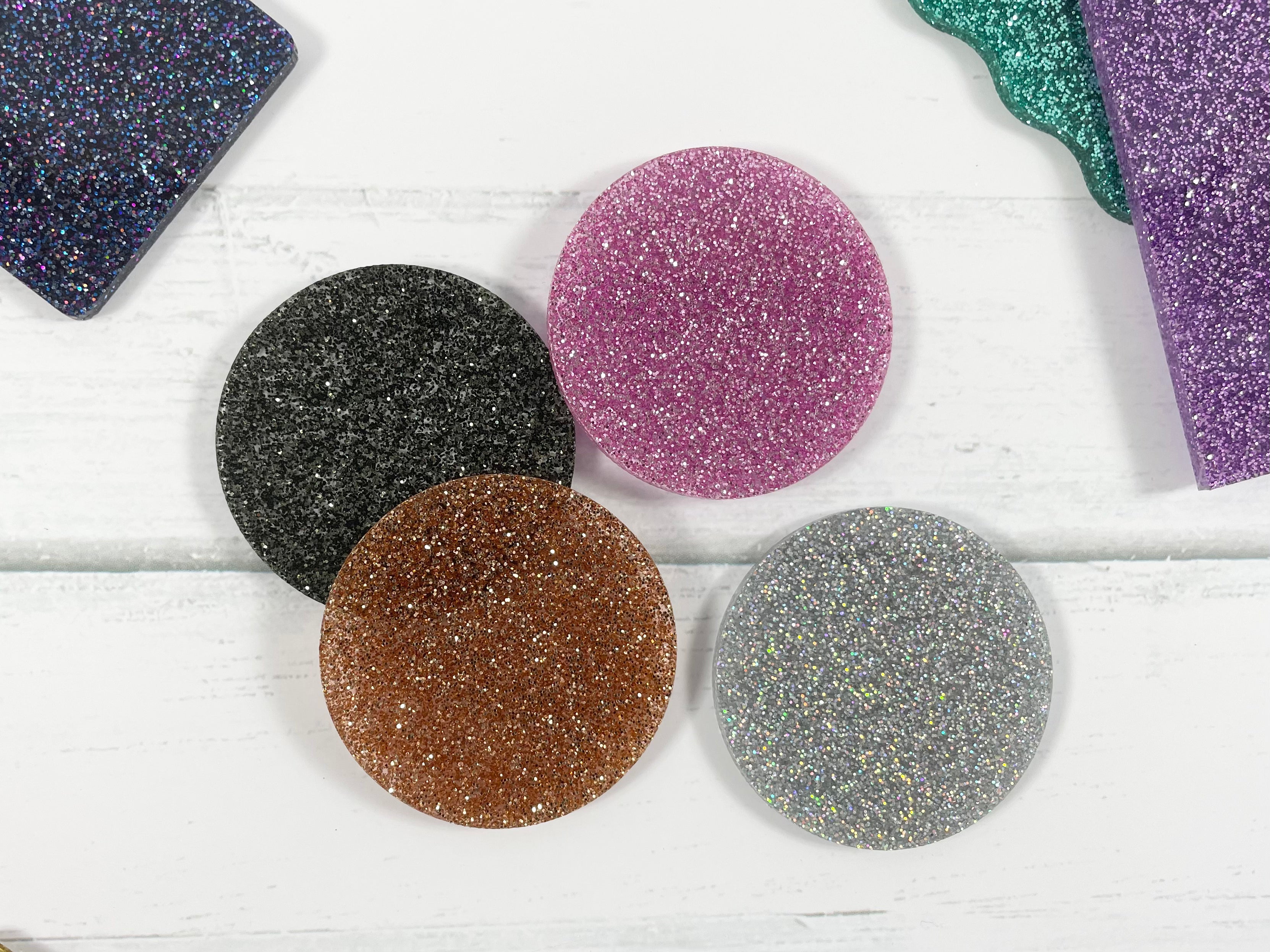 circle glitter acrylic blanks 