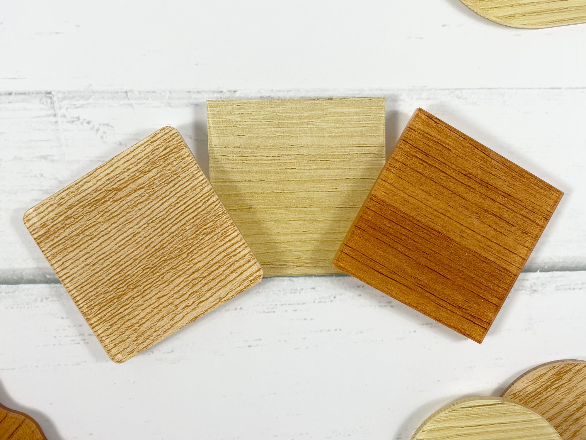 square timber look acrylic blanks 