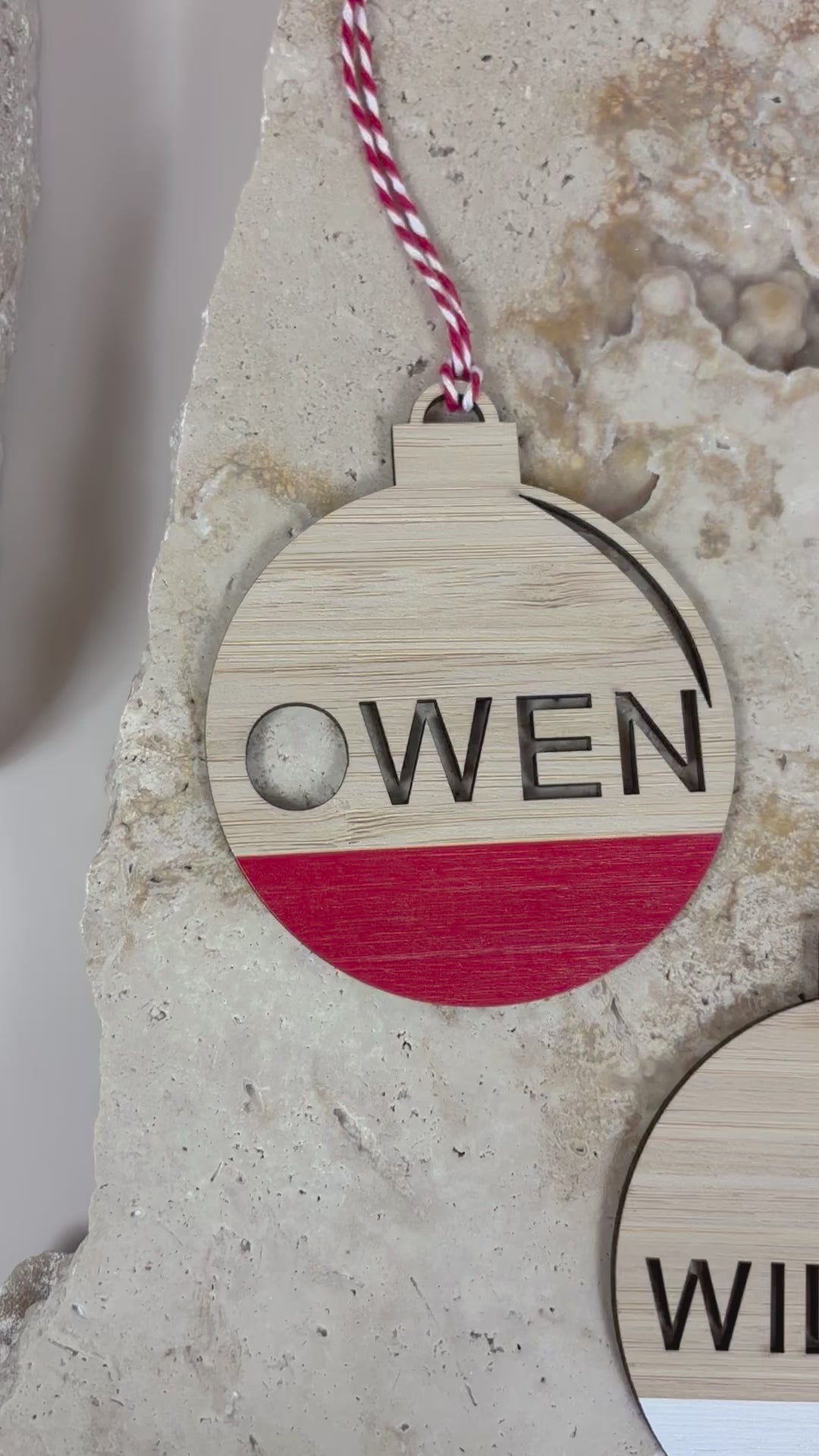 Wooden name Christmas ornaments 