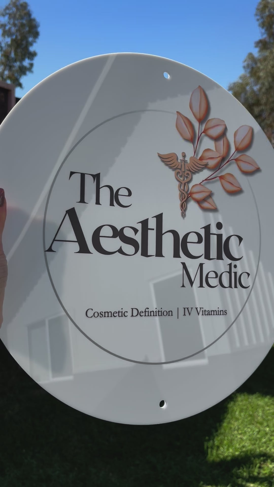 Elegant UV printed signage for The Aesthetic Medic