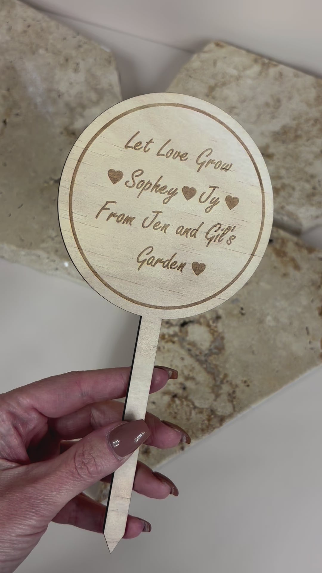 Custom planter sticks 