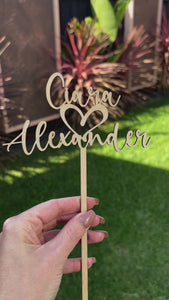 Custom timber cake toppers 