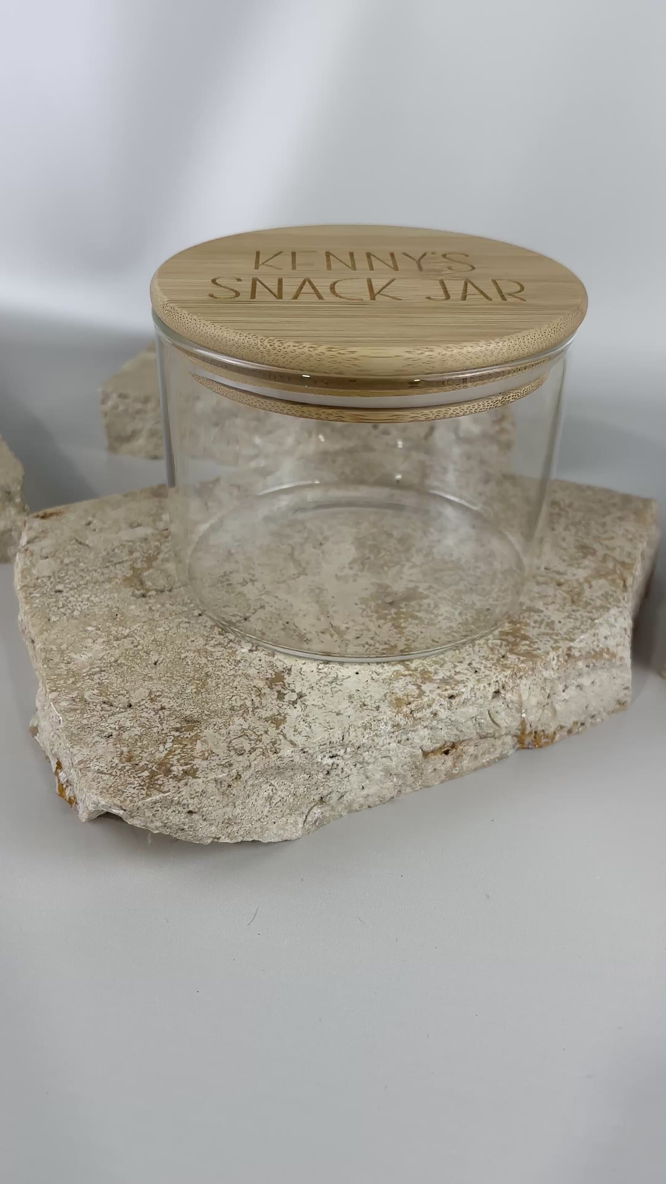 Personalised bamboo jar with custom engraved photo and text, eco-friendly storage container, unique gift for anniversaries, weddings, and special occasions.