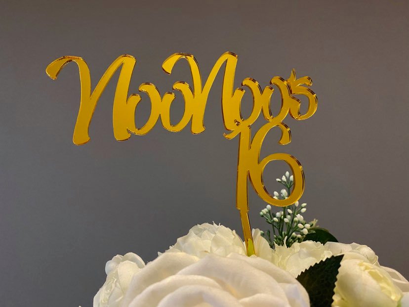 16th gold cake toppers