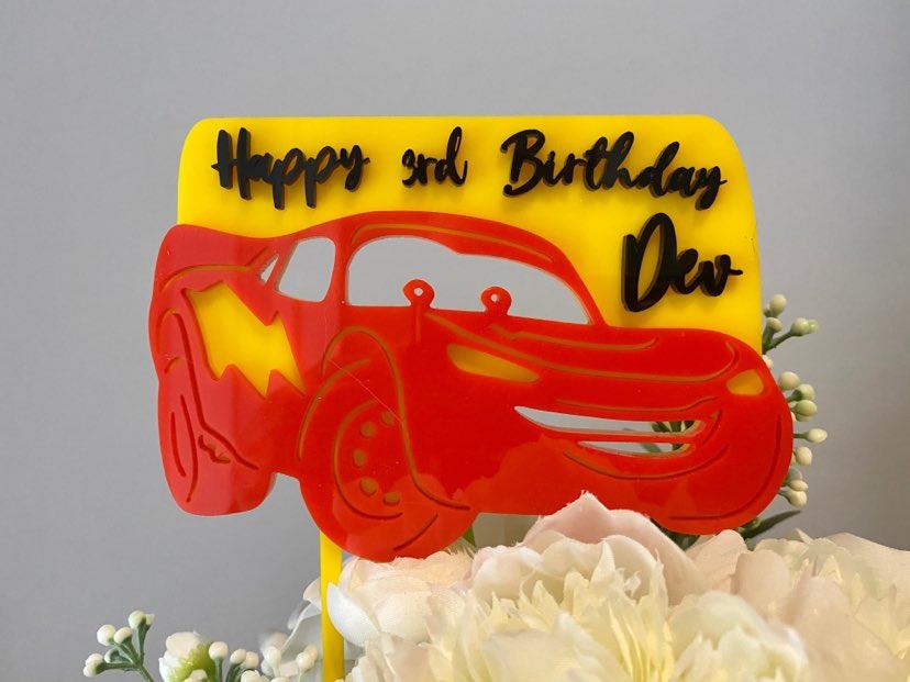 3d cars cake topper