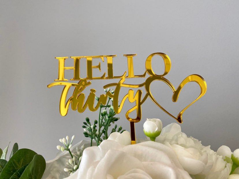 hello thirty cake toppers
