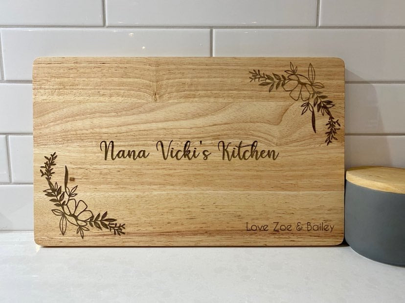 personalised chopping board for nana
