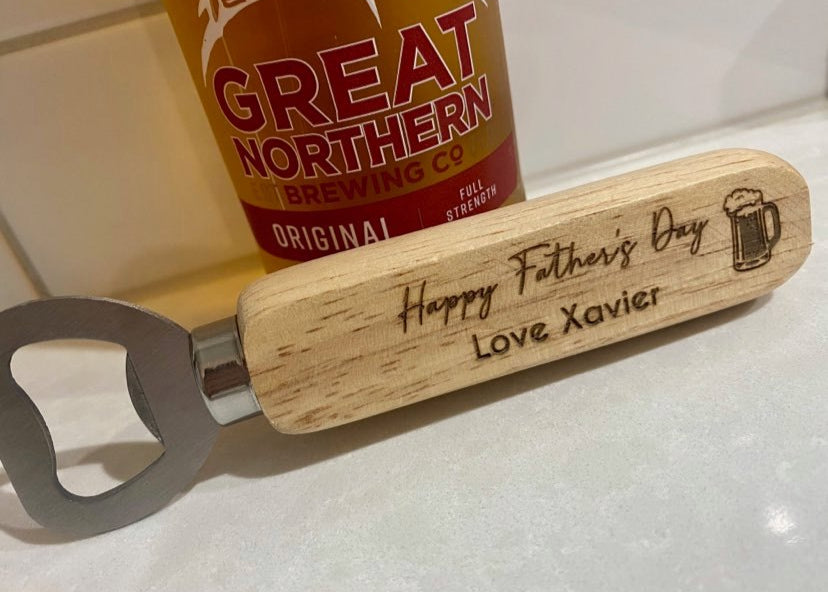 wooden fathers day bottle opener