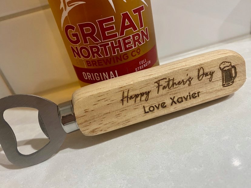 wooden fathers day bottle opener