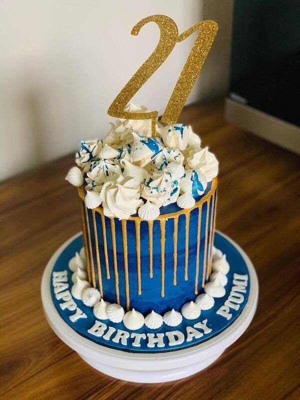 glitter 21st cake topper