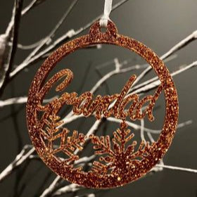 Frosted name ornament