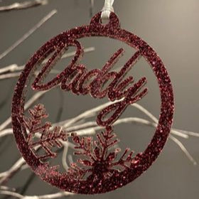 Frosted name ornament