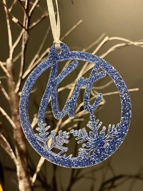 Frosted name ornament