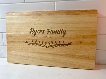 engraved family chopping board