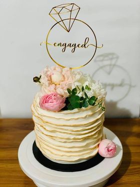 engaged cake toppers