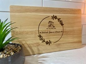 personalised house warmer chopping board