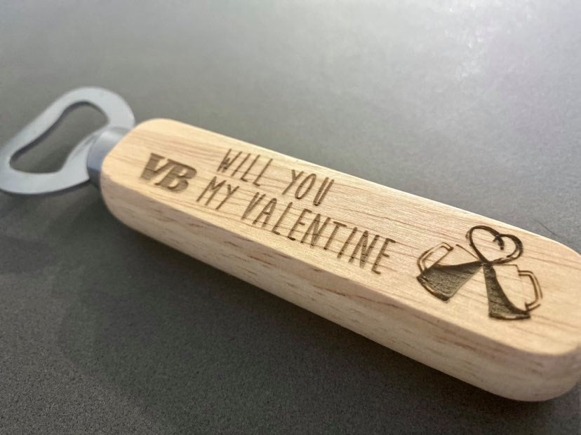 will you vb my valentine bottle opener