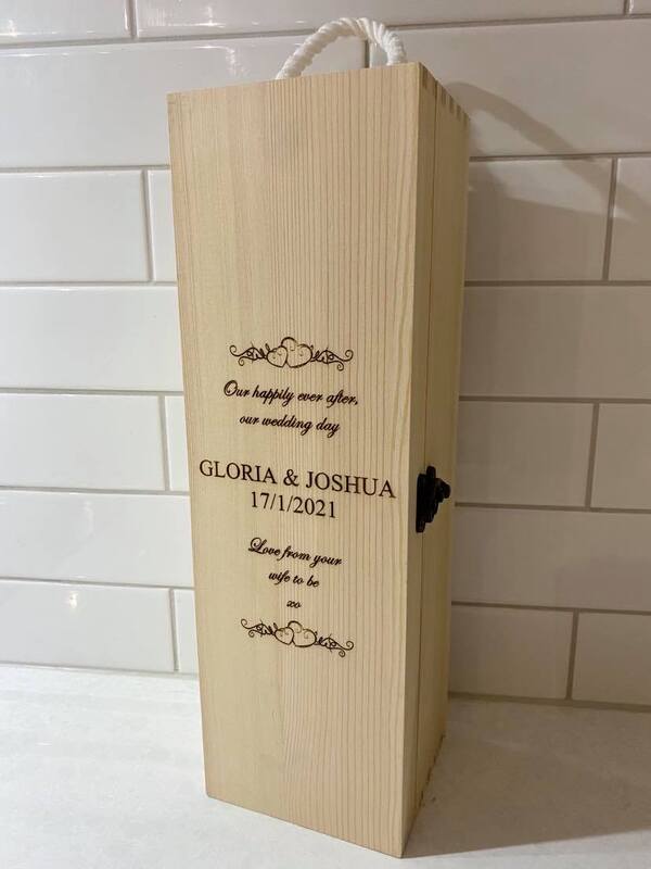 personalised wedding wine box