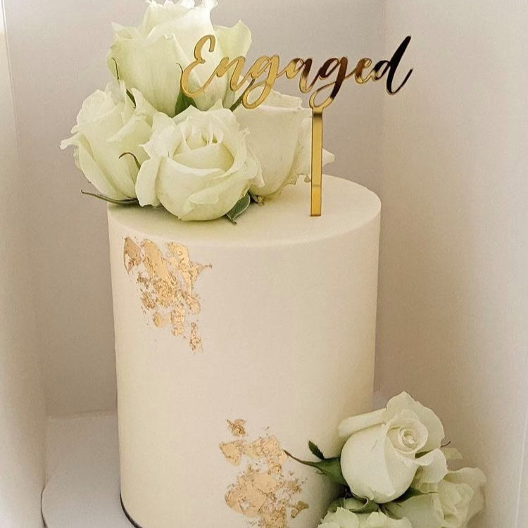 engaged cake toppers