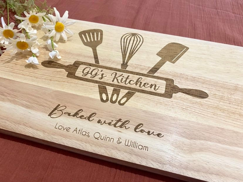 baked with love chopping board