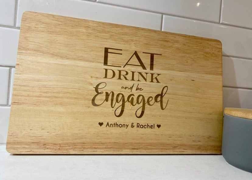 personalised engagement chopping board