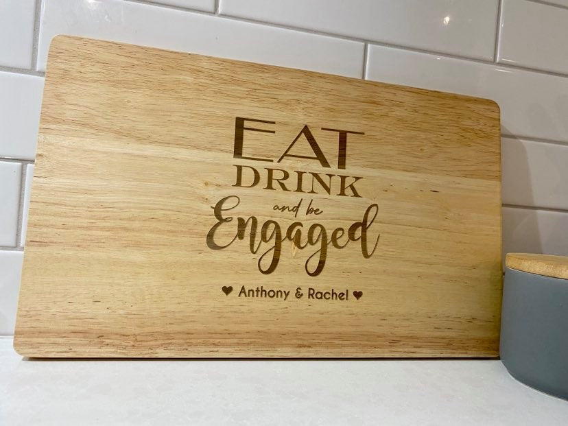 personalised engagement chopping board