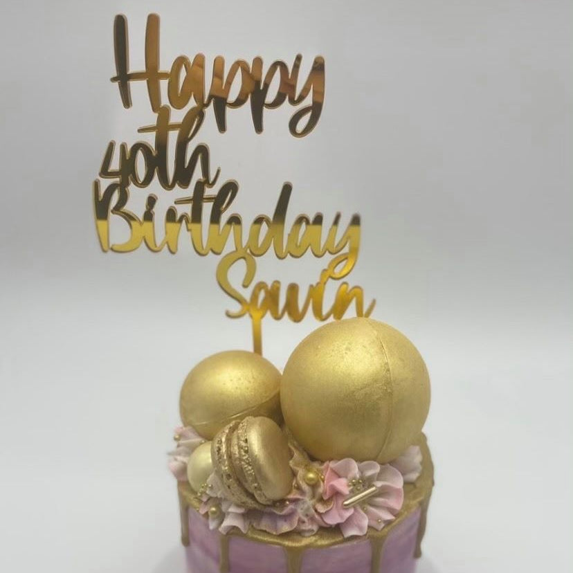 custom mirror cake toppers