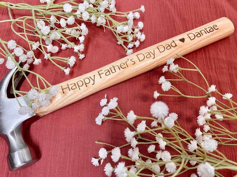 engraved fathers day hammer 