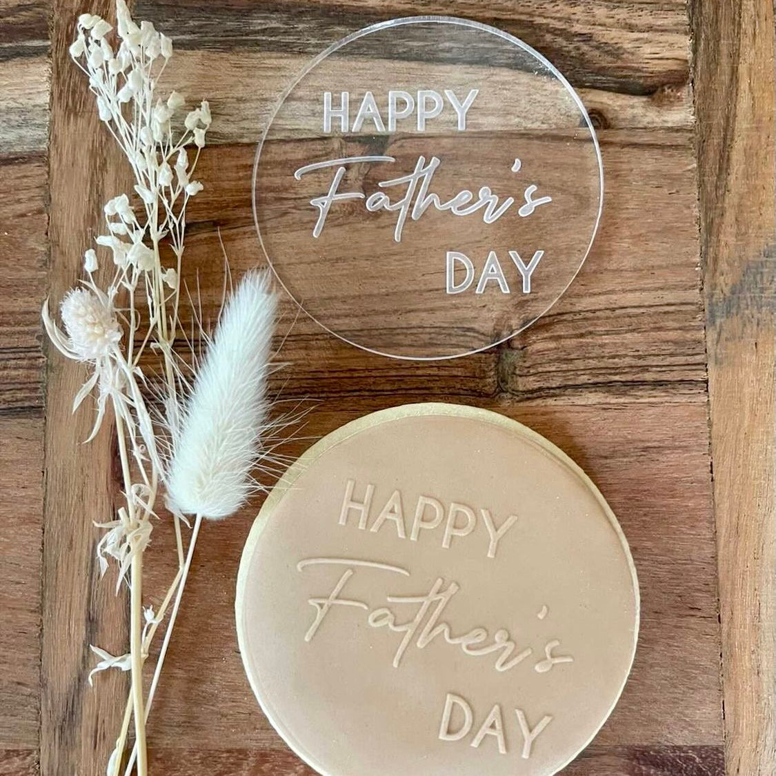 happy fathers day embosser cookie stamp