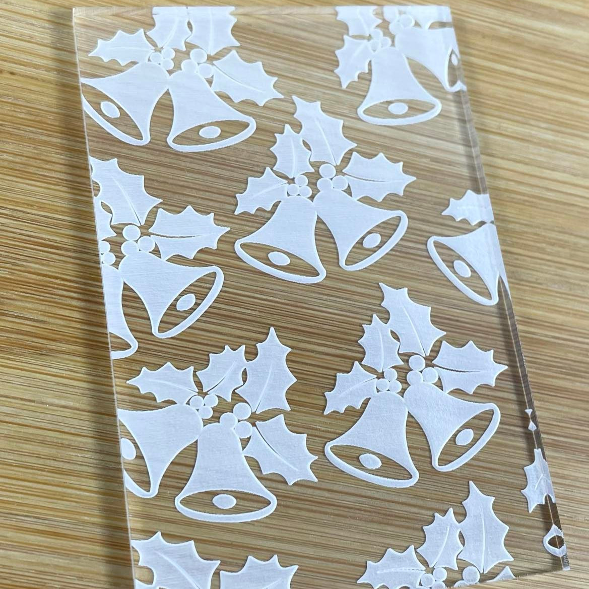 bells and holly embosser cookie stamp