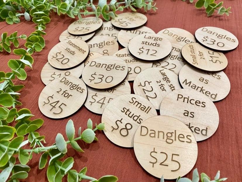 wooden price tags