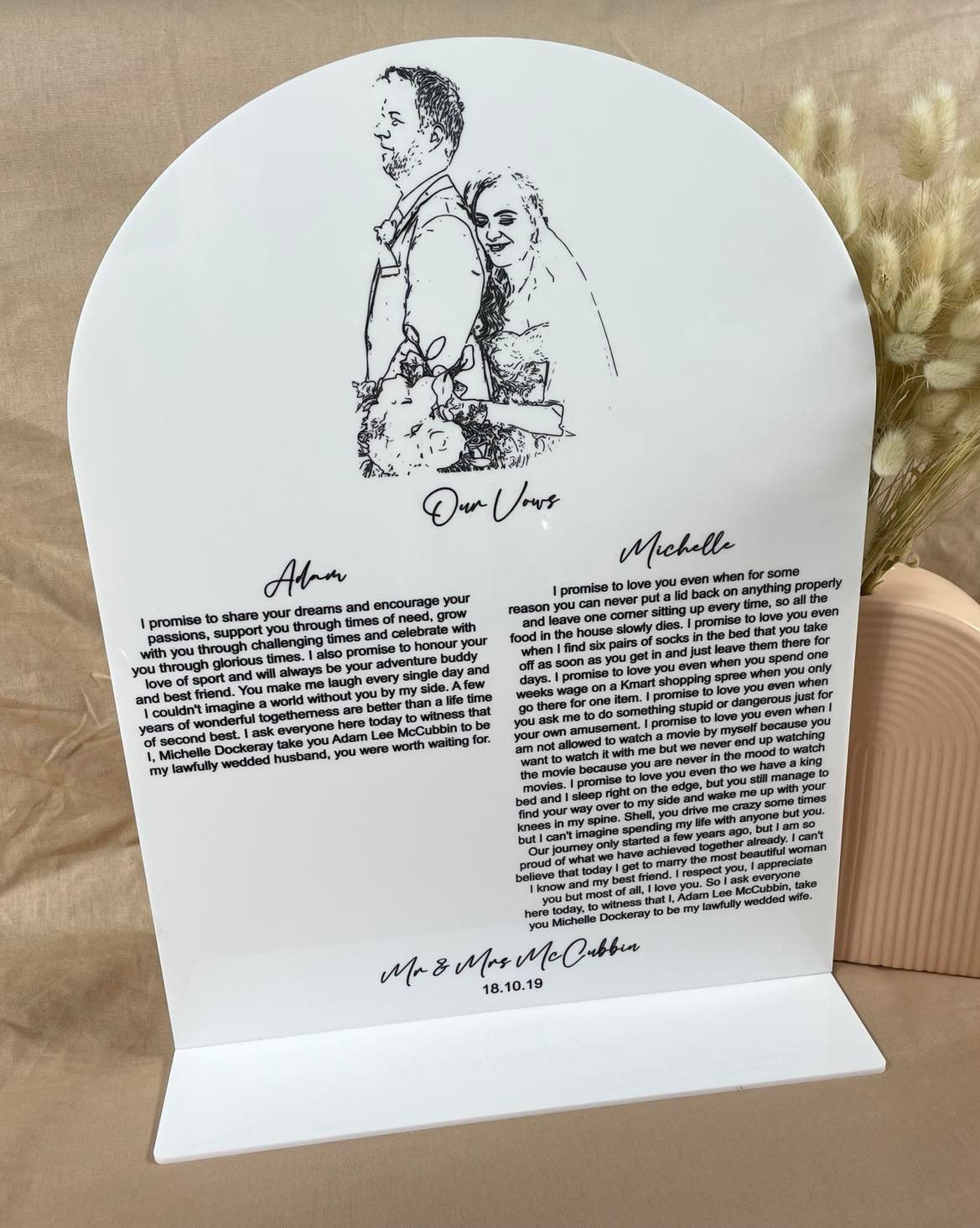 acrylic vow board