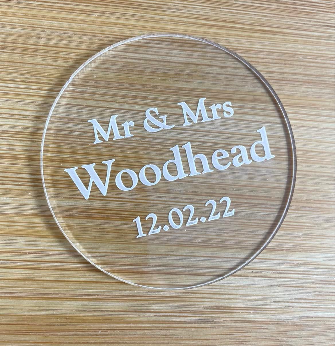 persoanlised mr and mrs embosser cookie stamp