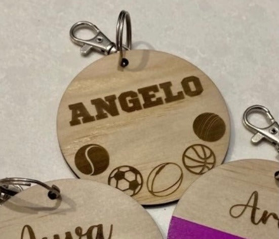 Wooden bag tags (Angelo) SALE