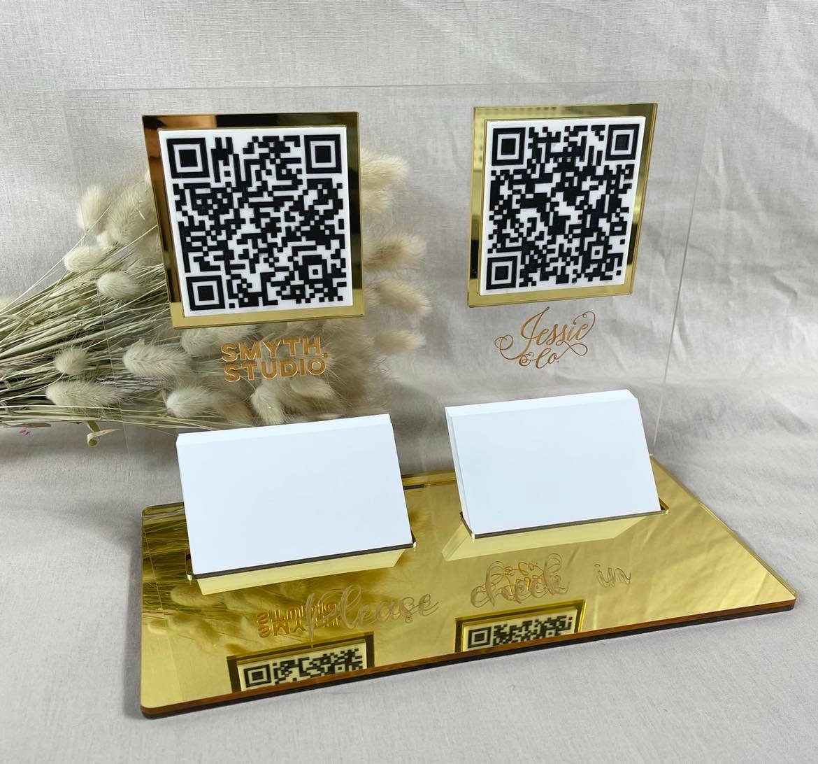 qr code and card holder